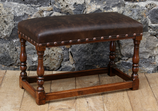 English Leather Stool